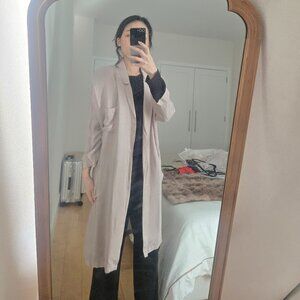 American Vintage Pale Pink Washed Cupro Trench Coat (Size XS/S)